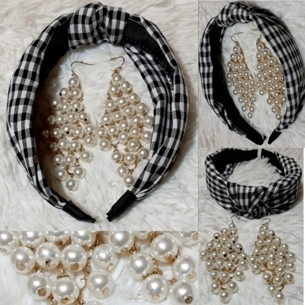 Gingham & Pearly Drip Accessories Bundle